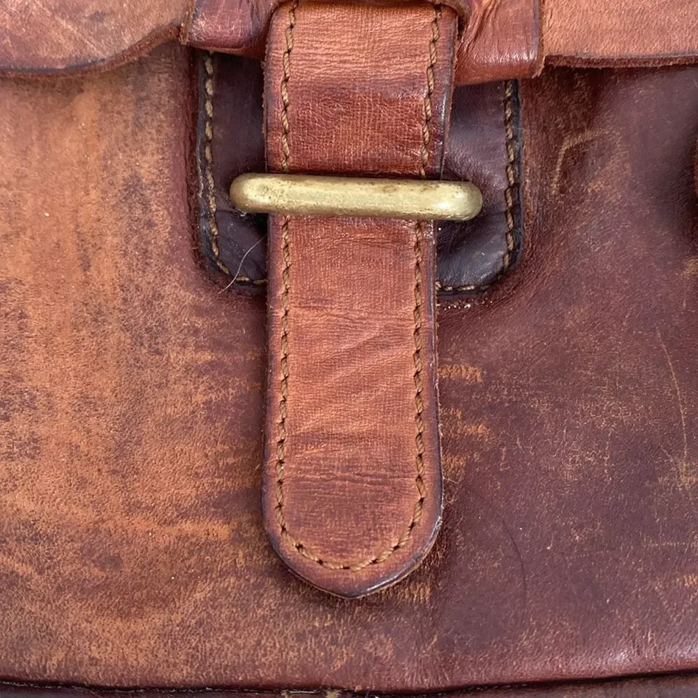 Harbour 2nd: Brown Leather Crossbody Mailer Bag Adjustable Strap Coastal